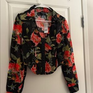 Bebe new with tags Corset Hook & Eye Blouse 6 NWT